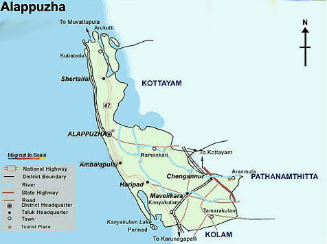 Map At Alleppey Beach Kerala India
