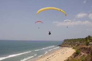Paragliding at Varkala beach